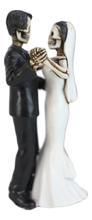 Love Never Dies Day Of The Dead Wedding Dance Skeletons Groom And Bride Figurine