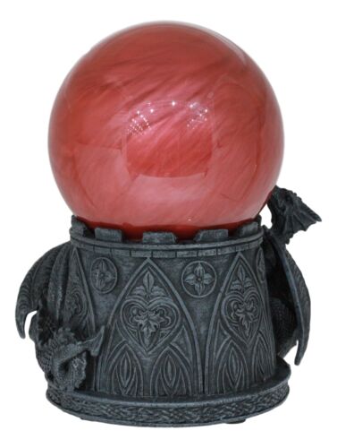 Ebros Climbing Dragons Red Blood Planet Sandstorm Ball Statue With Sound Sensor Decor