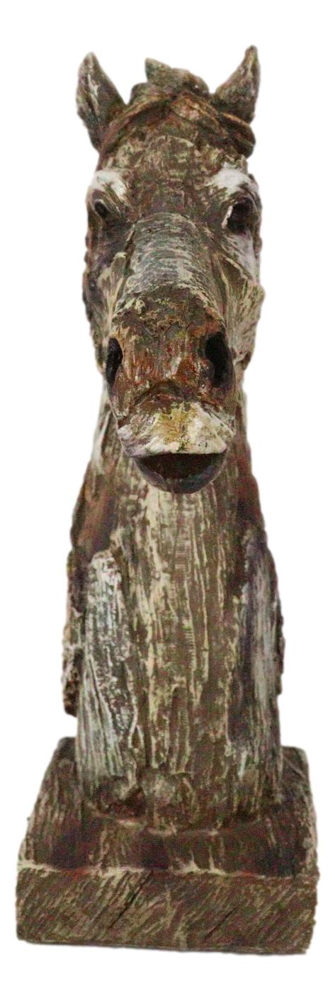 Faux Driftwood Equine Beauty Mustang Horse Head Desktop Plaque Sculpture 8.25"H