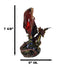 Ebros Red Fairy Dragon Figurine 8"H Pixie Fire Fairy W/ Chained Dragon Figurine