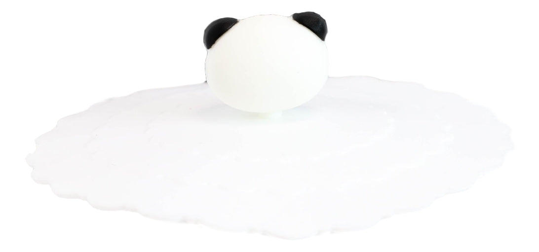 Pack Of 4 White Panda Reusable Silicone Coffee Tea Cup Lids Covers Air Tight
