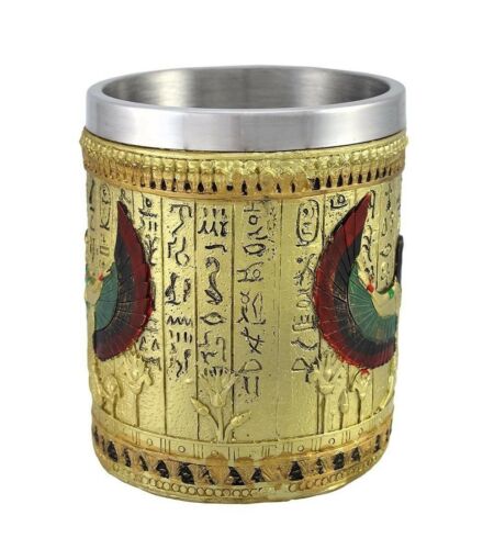 Egyptian Theme Winged Isis Goddess of Magic & Home Coffee Cup Mug Beer Tankard - Ebros Gift