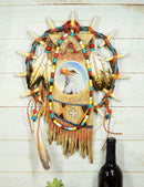 Indian Bald Eagle Dreamcatcher Figurine With Beads Feathers And Claws Wall Decor