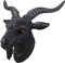 Ebros Large 18.5" Wide Black Goat With Red Eyes Wall Sculpture Hanging Plaque - Ebros Gift