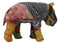 River Hippopotamus Hand Crafted Paper Mache In Colorful Sari Fabric Figurine