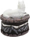 Ebros Albino White Wolf in Repose Round Jewelry Decorative Box 5.25" Diameter
