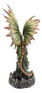 Ebros Large 26"H Green Castle Guardian Treasure Dragon Statue Fantasy Home Decor