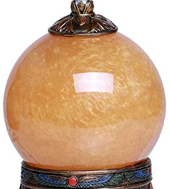 Ebros Egyptian Isis Kneeling with Open Wings Golden Sandstorm Ball Statue 7"H - Ebros Gift