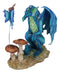 Amy Brown Strange Encounter Blue Dragon With Toadstool Pixie Fairy Figurine