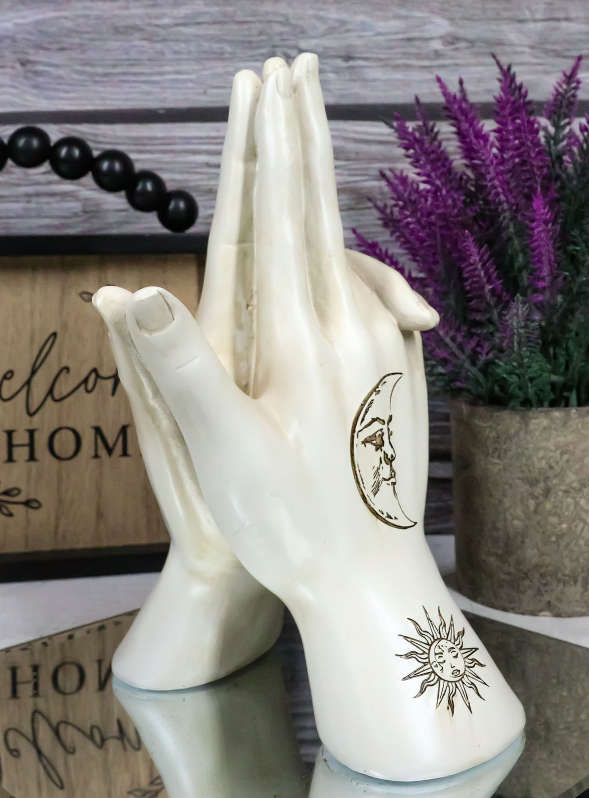 Psychic Fortune Teller Chirology Palmistry Hand Palm Gun Formation Figurine