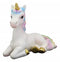 Ebros Pastel Colors Majestic Rainbow Mane Unicorn Mare Horse with Golden Horn