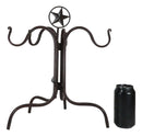 Rustic Western Lone Star Mug Tree Metal Holder Organizer Rack Stand With 4 Hooks