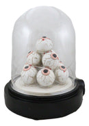 Occult Wicca Witchcraft Eyeballs Mound of Eyes In LED Light Cloche Glass Dome