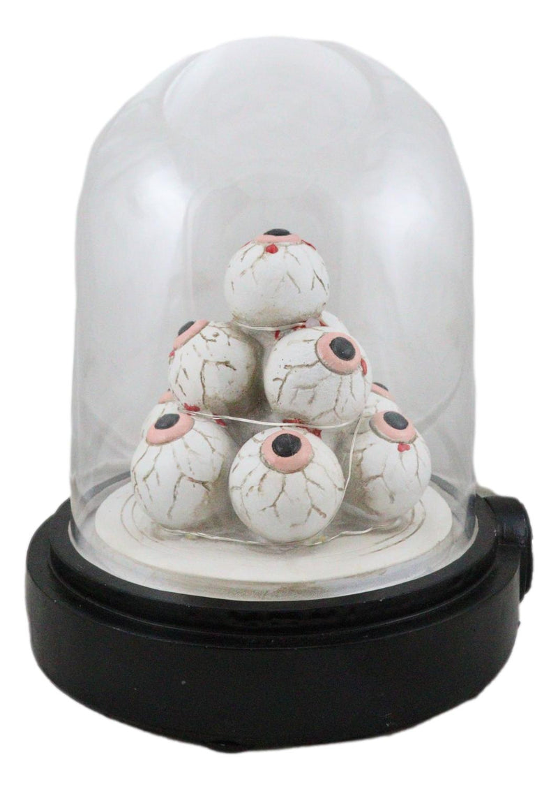Occult Wicca Witchcraft Eyeballs Mound of Eyes In LED Light Cloche Glass Dome