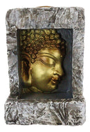 Gautama Buddha Face Faux Stone Mini Relief Bracket Backflow Incense Cone Burner