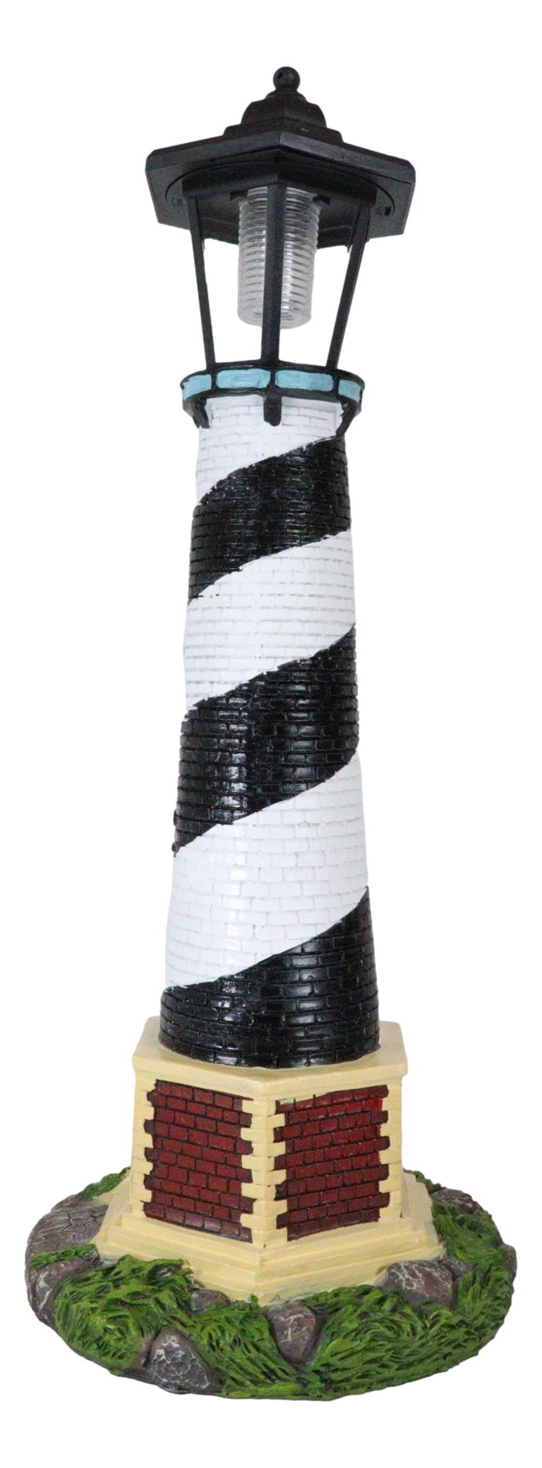 Ebros Nautical Cape Hatteras Lighthouse Statue 20.5" Tall with Solar Lantern LED - Ebros Gift