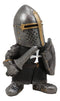 Ebros Gift Anime Chibi Renaissance Medieval Knight of The Cross Templar Crusader Figurine 4.5" Tall Suit of Armor Miniature European Knights Sculpture Decor (Set of 4 Templar Knights)