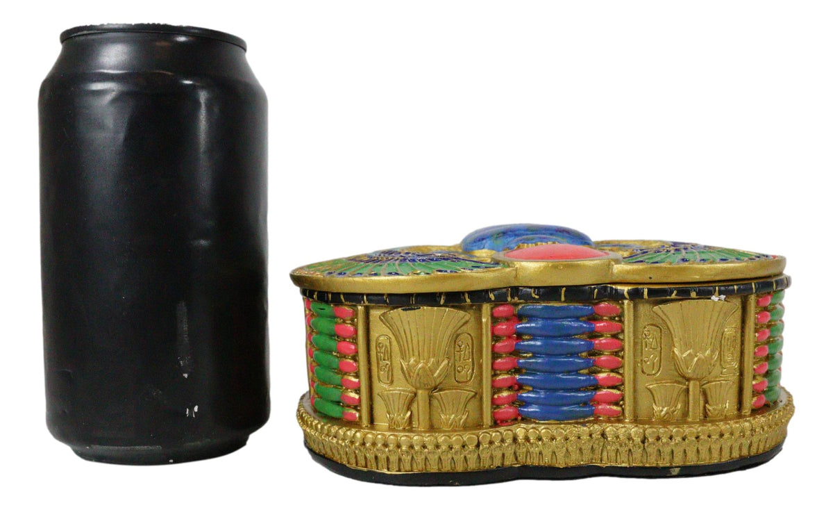 Ancient Egyptian Winged Scarab Beetle Colorful Decorative Trinket Jewelry Box