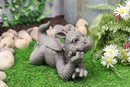 Wishful Thinking Dreamy Baby Dragon On The Ground Statue 12"L Fairy Garden Decor