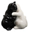 Ebros Colorful Ceramic Black White Cats Couple Hugging Dancing Salt Pepper Shakers Set