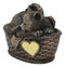 Heavenly Angel Cat Sleeping in Wicker Bed Cremation Urn Pet Memorial Statue