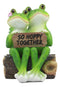 Ebros Romantic Wedding Frog Couple Sitting On Wooden Log Statue "So Hoppy Together" Frog Lovers Figurine Collectible Eternal Happiness Sculpture