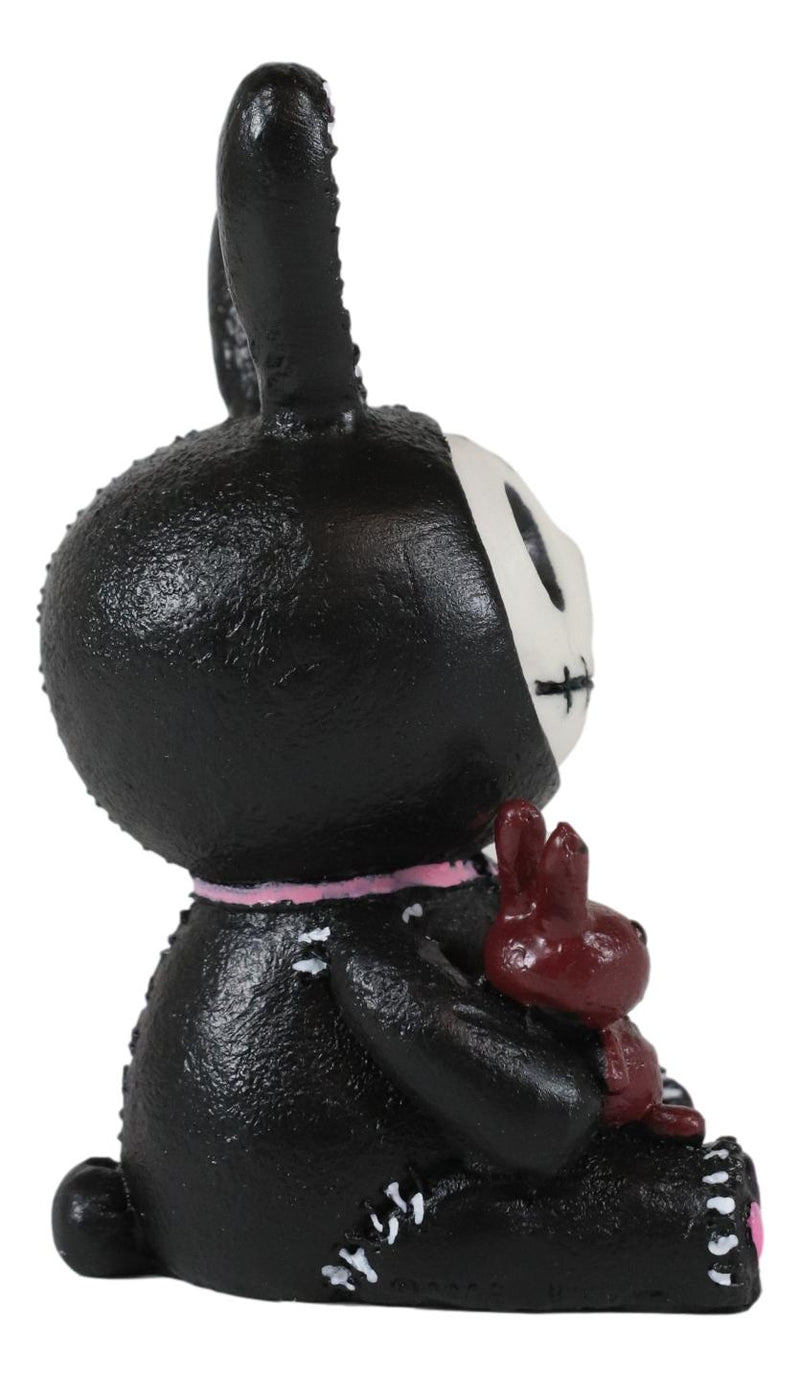 Ebros Furry Bones Bun Bun Black Pink Polkadot Tie Bunny Rabbit Skeleton Figurine 3"H