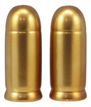 Western Cylindrical Ammo Shells Gold Tone Bullets Ceramic Salt And Pepper Set
