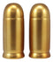 Western Cylindrical Ammo Shells Gold Tone Bullets Ceramic Salt And Pepper Set