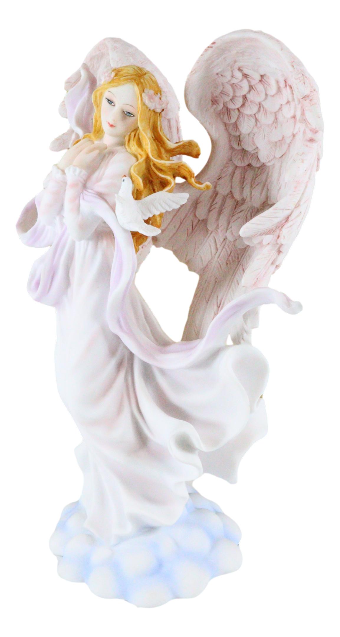 Ebros Heavenly Seraphim Angel Of Wisdom And Worship With Doves On Clouds Figurine