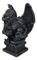 Gothic Winged King Kong Ape Man Gargoyle Perching On Celtic Pedestal Figurine