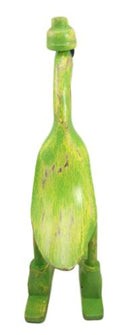 Balinese Wood Handicrafts "Bebek Angsa" Key Lime Green Skiing Duck Figurine