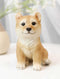 Lifelike Realistic Japanese Shiba Inu Puppy Dog Figurine With Glass Eyes 5"H