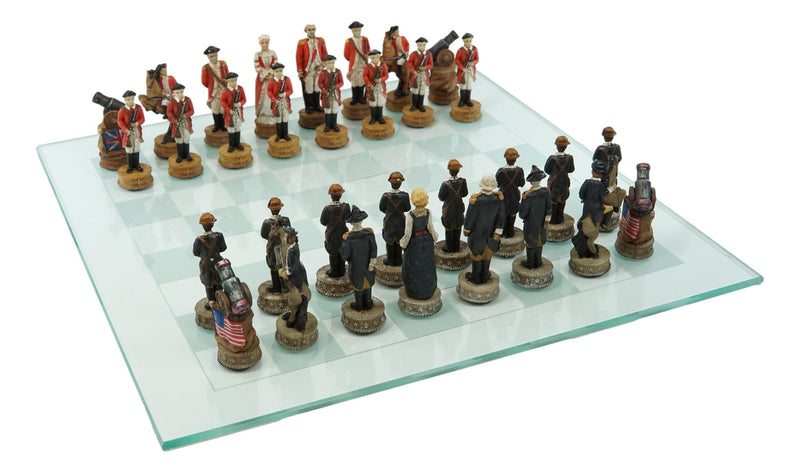 Ebros American Revolutionary War US Continental VS British Imperial Army Chess Set