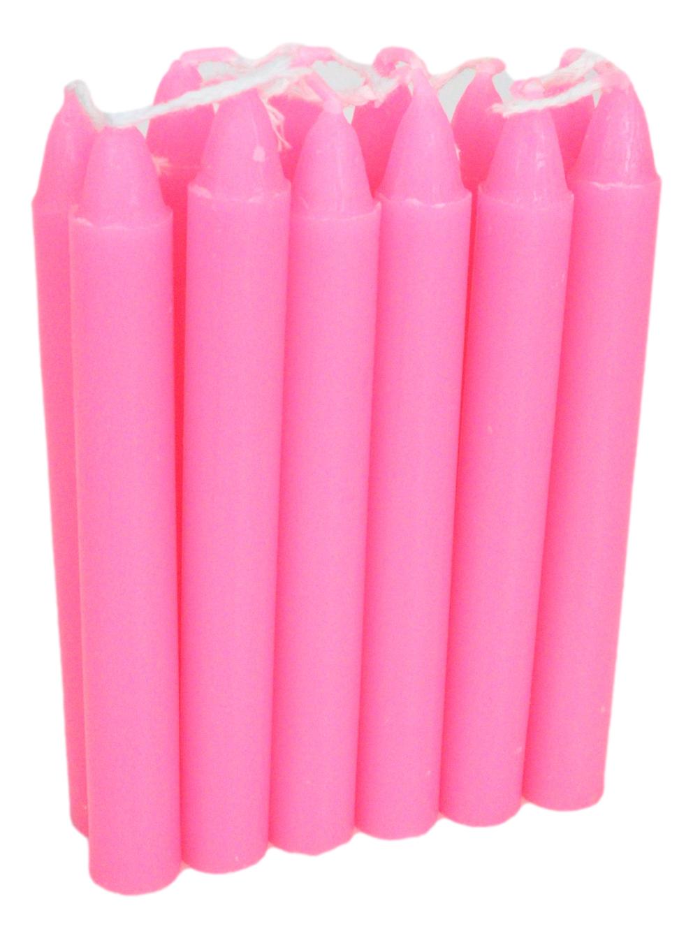 Pink Love Friendship Pack of 12 Wicca Occult Witch Ritual Spell Chime Candles