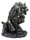 Steampunk Robotic Werewolf Crushing Skull Statue Lycan Cyborg Wolf Figurine