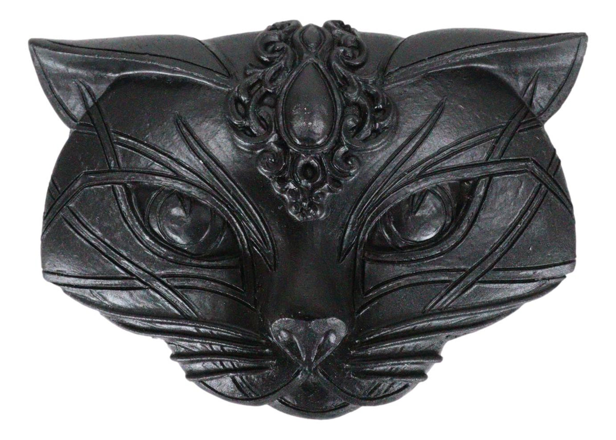 Black Wicca Triple Goddess Sacred Cat Bastet Sculptural Decorative Jewelry Box - Ebros Gift