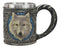 Ebros Gift Alpha Direwolf Wolf Celtic Tribal Magic Resin 16oz Drinking Mug With Stainless Steel Rim Figurine For Coffee Tea Cereal Drinks Halloween Kitchen Dining Decor Of Timber Wolves
