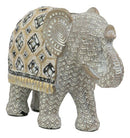 Ebros Large Gold Accent Mosaic Design Noble Elephant With Trunk Up Statue 9"L