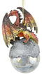 Ruth Thompson Hyperion Dragon Perching On Glass Ball 5"High Ornament Figurine