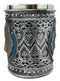 Ebros Large Celtic Blue Alpha Gray Wolf Mug Stainless Steel Rim Resin 18oz Cup