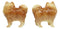 Ebros Pom Pom Golden Groomed Pomeranian Attractives Magnetic Salt Pepper Shakers