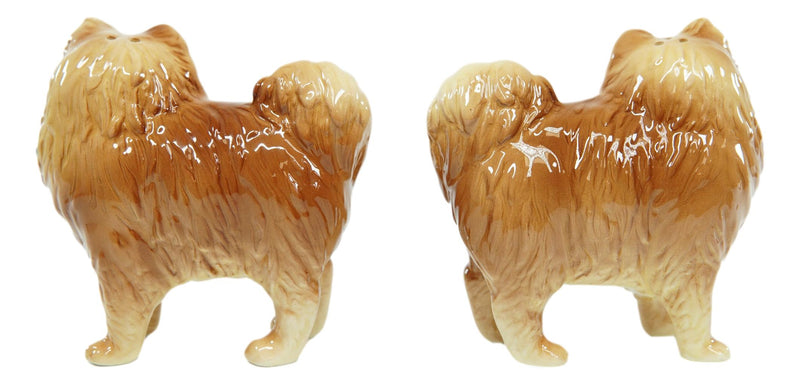 Ebros Pom Pom Golden Groomed Pomeranian Attractives Magnetic Salt Pepper Shakers