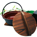Japanese Cast Iron Sukiyaki Shabu Nabemono Personal Size Hot Pot With Wooden Lid
