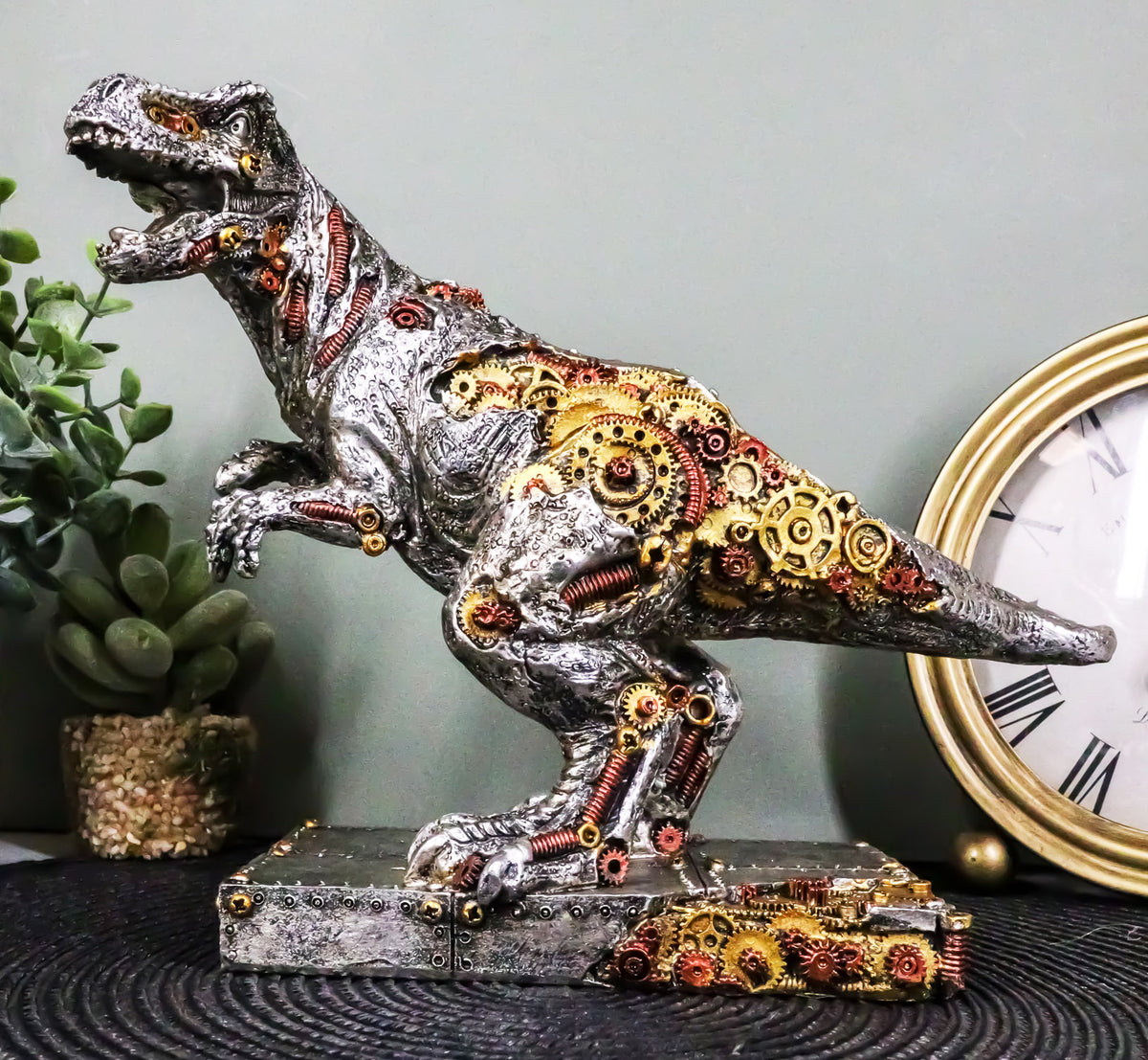 Ebros Steampunk T-Rex Figurine Jurassic Era Predator Tyrannosaurus Rex Statue Dinosaur