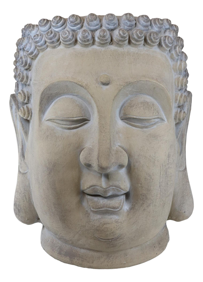 Large Shakyamuni Buddha Gautama Head Flower Plants Vase Planter Statue 20"H