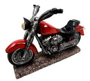Ebros Gift Vintage Red Road Hog Chopper Motorbike Wine Holder Figurine 13.25" Long - Ebros Gift