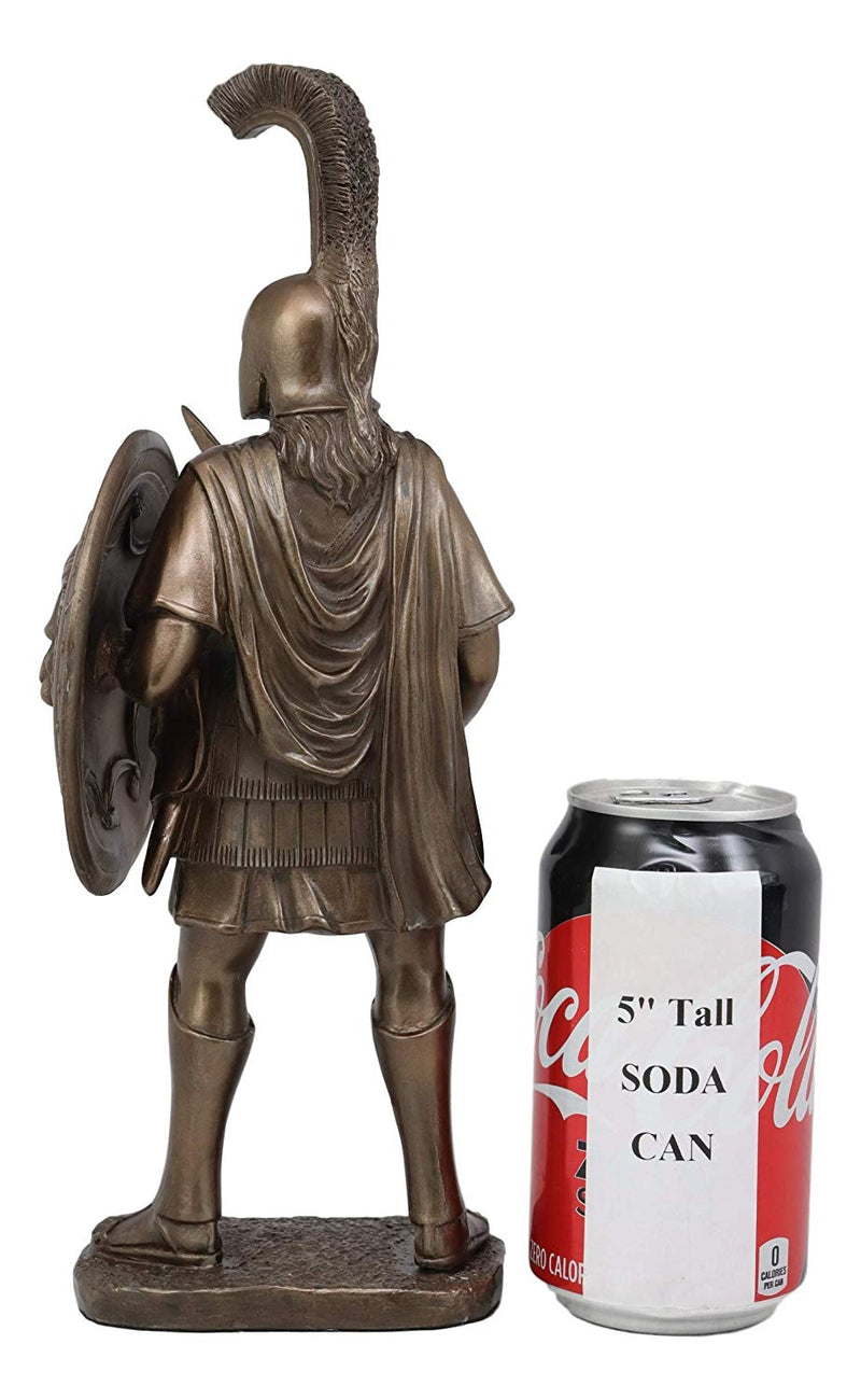Alexander the great newest of macedonia with vergina shield solid bronze handmade statue 6.8 inches