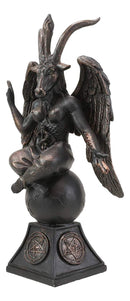 6.5"H Church of Satan Sabbatic Goat Idol Baphomet Bronze Resin Statue Horned God