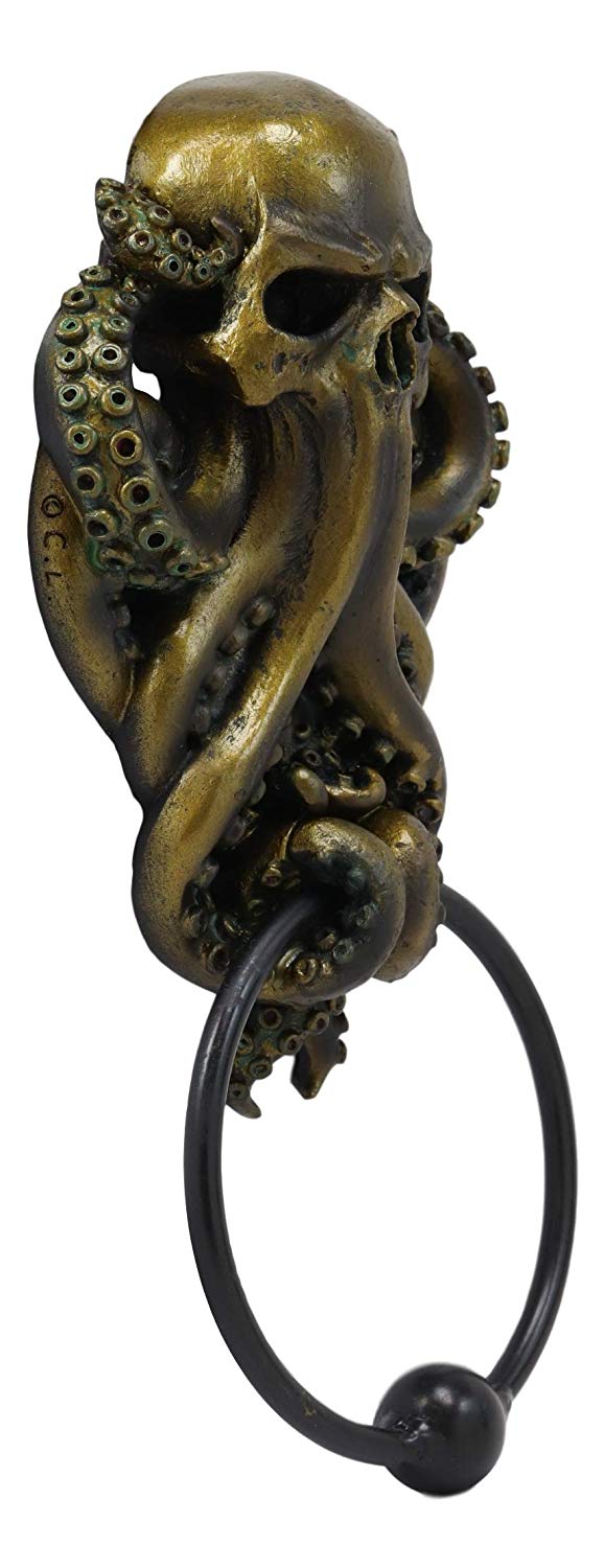 Bermuda Triangle Nautical Octopus Kraken Ghost Of Cthulhu Door Knocker Figurine